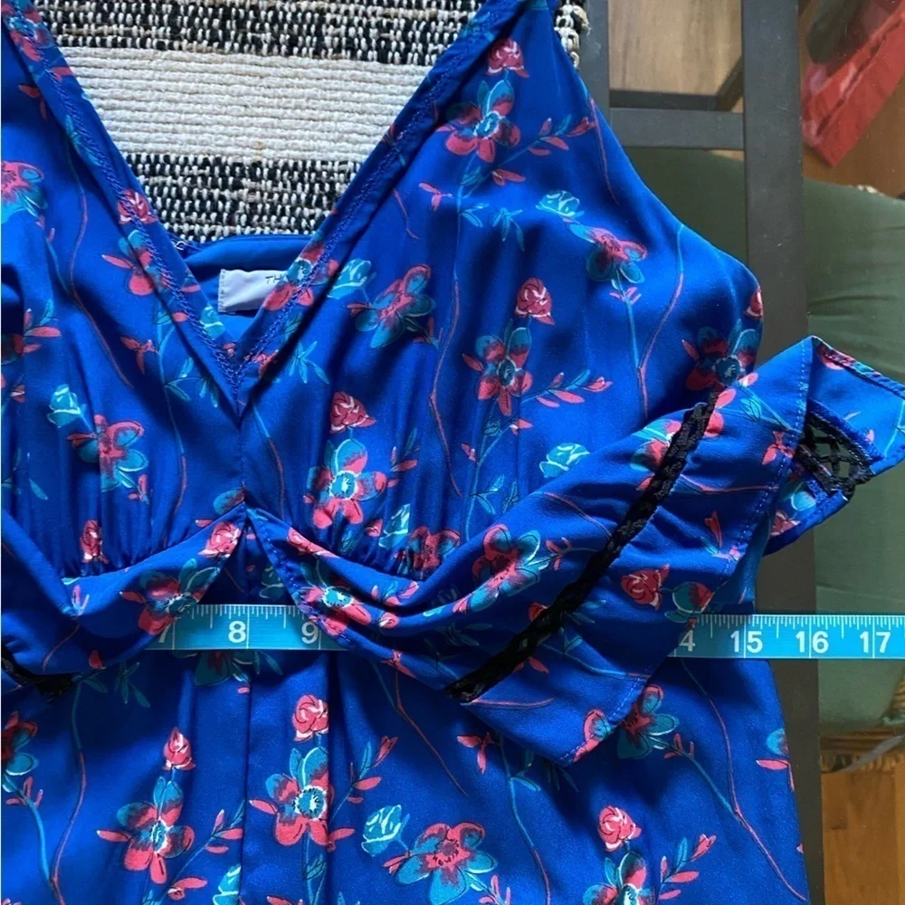 Thakoon Collective Blue Floral Wide Leg Jumpsuit 10 - Picture 13 of 16